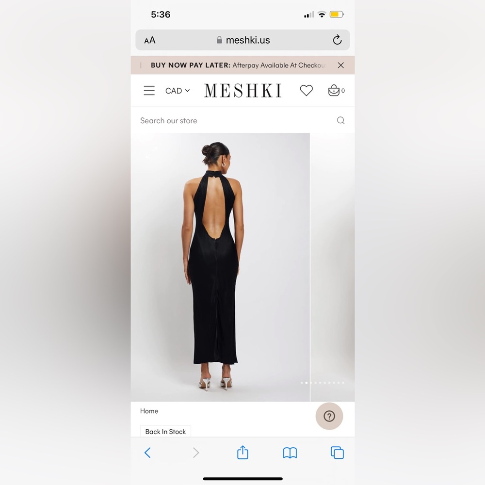 MESHKI Claire Satin Dress BNWT Black Size Small